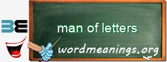 WordMeaning blackboard for man of letters